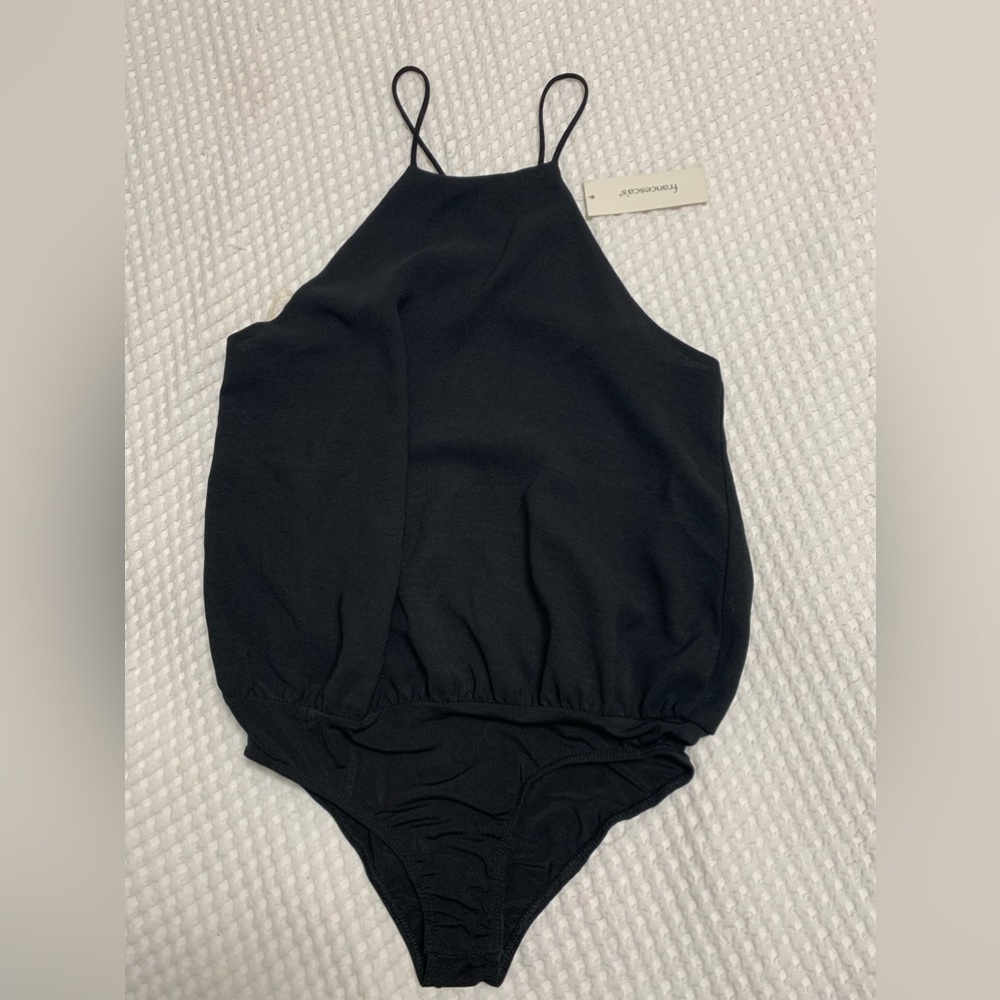 Dina be polyester, size extra, small black bodysuit